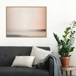 30" X 22" Currumbin Sandy Beach By Urban Road Framed Canvas Wall Art Light Brown - Amanti Art -Decor Haven Shop GUEST cd6c2e3b 3c5d 4f36 9923 ae9569c1549f