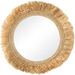 Seagrass Wall Mirror With Fringe Detailing Light Brown - The Novogratz -Decor Haven Shop GUEST cd6c804c b84a 4901 907f 49f03edf0a4b