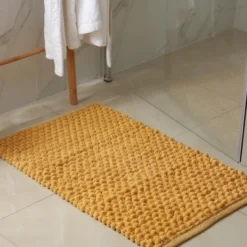 Unique Bargains Cobblestone Pattern Bathroom Rugs Polyester Bath Mat Machine Washable Blue 60x40cm -Decor Haven Shop GUEST d2a421fd 562c 4ceb b722 e2ecc9ad0287 2