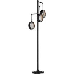 Uttermost Modern Industrial Floor Lamp 73 1/2" Tall Matte Black 3-Light Marbleized Glass Drop Shade For Living Room Reading Family Bedroom Office Home -Decor Haven Shop GUEST d2daeb95 91a6 47c4 a33f ee4bc6f5775a