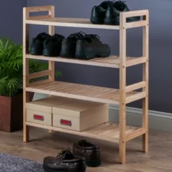 2pc Mercury Stackable Shoe Rack Set Natural - Winsome -Decor Haven Shop GUEST d3fd4cb9 aabd 4c22 8ba5 bddee0986f4f