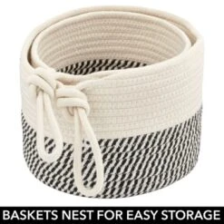 MDesign Woven Cotton Rope Bathroom Basket With Tie Handle, Set Of 2 -Decor Haven Shop GUEST d43189ed 6240 478b 9e24 6463620ff8c6