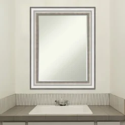 Amanti Art Salon Silver Petite Bevel Bathroom Wall Mirror 29.25 X 23.25 In. -Decor Haven Shop GUEST d4aab961 0c12 452f 97e6 5bc067cfeda8