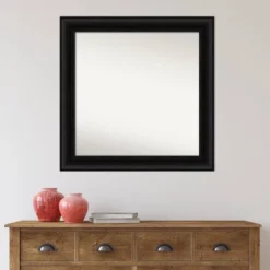 32" X 32" Non-Beveled Parlor Bathroom Wall Mirror Black - Amanti Art -Decor Haven Shop GUEST d593318b 8445 4bf5 a4fd 026644b6566f