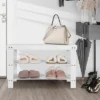 Costway Bamboo Shoe Rack Bench 3-Tier Storage Shelf Holder Home Entryway Hallway White -Decor Haven Shop GUEST d62b789f 9710 499b b563 3de047105a4a