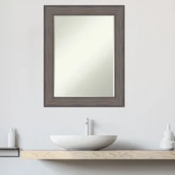 Amanti Art Country Barnwood Petite Bevel Wood Bathroom Wall Mirror 29 X 23 In. -Decor Haven Shop GUEST d650de90 ee24 433d 86de 15107b4564a8