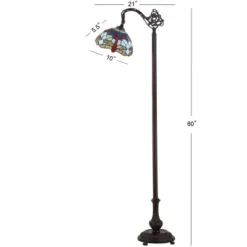 60" Dragonfly Tiffany Style Arched Floor Lamp (Includes LED Light Bulb) Bronze - JONATHAN Y -Decor Haven Shop GUEST d72b77b6 9d5b 4d2d a29a b84a68837c23