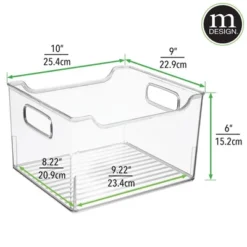 MDesign Large Plastic Home Office Desk Storage Organizer Bin, 4 Pack - Clear -Decor Haven Shop GUEST d96df962 514e 4144 a5c8 1f322bf1bf50