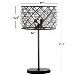 22.5" Metal/Crystal Gabrielle Table Lamp (Includes LED Light Bulb) Black - JONATHAN Y -Decor Haven Shop GUEST d97b147b 0dec 4a83 8d78 bbb032ef84b0