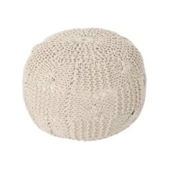 Anouk Knitted Cotton Pouf - Christopher Knight Home -Decor Haven Shop GUEST da509c1f 8cbb 4313 a955 167399952fcf