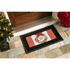 Evergreen Black Scroll Sassafras Floor Mat Indoor Outdoor Rubber Tray 18"x30" Fits Sassafras Inserts 10"x22" Black -Decor Haven Shop GUEST db4f330e 65bf 42bf ade1 f15711296a0d