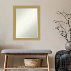 Amanti Art Grace Brushed Gold Petite Bevel Bathroom Wall Mirror 27.5 X 21.5 In. -Decor Haven Shop GUEST db5da31b ce2d 4225 8b10 70fdda39edc3