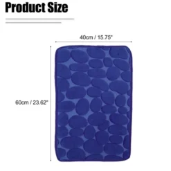 Unique Bargains Bathroom Rugs Polyester Bath Mat Machine Washable Dark Blue Cobblestone Pattern 23.62"x15.75" -Decor Haven Shop GUEST dc51fc1b 1059 4afa b3bd f101c8b45790