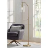 Possini Euro Design Kipling Modern 62 1/2" Tall Downbridge Arc Floor Lamp Warm Gold Metal Clear Glass Shade For Living Room Reading House -Decor Haven Shop GUEST dce3df1c 243c 47e5 87af 283fec7a7455