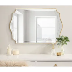 20" X 30" Hollyn Decorative Framed Wall Mirror Gold - Kate & Laurel All Things Decor -Decor Haven Shop GUEST dd9e9493 e6f5 41ba b427 fbef8cd5ce97