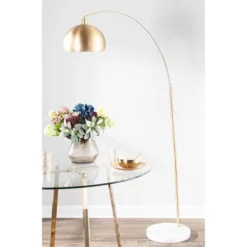 Marble And Metal March Contemporary Floor Lamp Gold (Includes LED Light Bulb) - LumiSource -Decor Haven Shop GUEST df817bfb f3d2 4601 ae4f b53c5a9652c9