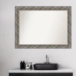 44" X 33" Non-Beveled Silver Luxor Wood Bathroom Wall Mirror - Amanti Art -Decor Haven Shop GUEST e13aac4d bf61 4887 a46e 1e04dd0a13ff