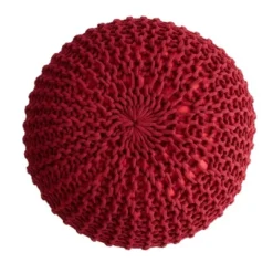 Cheer Collection 18" Round Cable Knit Pouf Ottoman -Decor Haven Shop GUEST e1bda26d 8e51 4f2d 9a6f a3aae5d73494