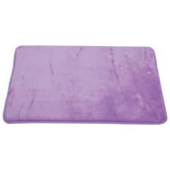 Unique Bargains Solid Color Pattern Bathroom Rugs Polyester Bath Mat Machine Washable Purple 80x50cm -Decor Haven Shop GUEST e1c69b27 aef4 46f1 86e7 5715fd3929b9