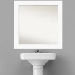 32" X 32" Non-Beveled Cabinet Bathroom Wall Mirror White - Amanti Art -Decor Haven Shop GUEST e3655b3d ddb3 41b0 a97e 5584b22d55e4