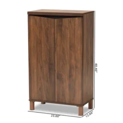 Talon Two-Tone Wood 2 Door Shoe Storage Cabinet Walnut Brown/Dark Gray - Baxton Studio -Decor Haven Shop GUEST e3867a73 fe98 48fb 83d2 acf26ef37483