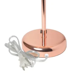 19.5" Bedside USB Port Feature Metal Table Desk Lamp Rose Gold With White Fabric Shade - Creekwood Home -Decor Haven Shop GUEST e46bd1a3 e41c 4100 bf0c 3795e182dd58