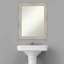 23" X 29" Non-Beveled Crackled Bathroom Wall Mirror Metallic Silver - Amanti Art -Decor Haven Shop GUEST e59ce63e b4f4 417c b103 f65efc5d3f59