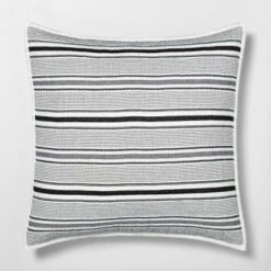 Textured Stripe Pillow Sham Dark Gray/Cream - Hearth & Hand™ With Magnolia -Decor Haven Shop GUEST e5d23bbb adcc 4d87 a960 dc48647436f7