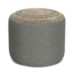 Winslet Round Braided Pouf - WyndenHall -Decor Haven Shop GUEST e6cc8dca d22f 4110 84c1 e06f8f33e4af