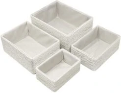 Sorbus Woven Storage Basket - 4-Piece Set -Decor Haven Shop GUEST e77787a6 ca3e 4ea4 8df2 893435001543