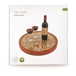 True Wine Cork Collector Lazy Susan Turntable, Wooden And Glass Storage For 130 Corks, Tabletop Or Countertop Organization, Set Of 1 -Decor Haven Shop GUEST e81dfba0 0c3f 484c 99e1 900d249c5cff