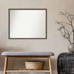 30" X 24" Non-Beveled Svelte Clay Gray Wood Wall Mirror - Amanti Art -Decor Haven Shop GUEST e82db896 6fd2 486c 9995 6e9849ffc08b