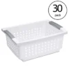 Sterilite Medium Sized Stackable Storage Bin And Organization Basket With Flip Down Accent Rails For Home And Household Organization, White (30 Pack) -Decor Haven Shop GUEST e82ebbfe ea9f 4f61 856f ba7bcab5de4f