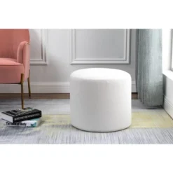 19" Round Pouf Ottoman - WOVENBYRD -Decor Haven Shop GUEST e93bb3e2 8fc1 4727 9454 0bfaab230541