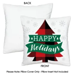 Big Dot Of Happiness Holiday Plaid Trees - Buffalo Plaid Christmas Party Home Decorative Canvas Cushion Case - Throw Pillow Cover - 16 X 16 Inches -Decor Haven Shop GUEST e9443872 7892 4862 a214 270fdcf8e6c8