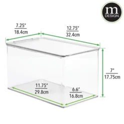 MDesign Plastic Stackable Home Office Supplies Storage Box - 2 Pack, Clear -Decor Haven Shop GUEST e953ab8c b4d6 4627 aa70 fad08a7e60cb