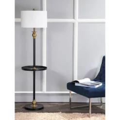 61" Metal Evans End Table Floor Lamp (Includes LED Light Bulb) Black - JONATHAN Y -Decor Haven Shop GUEST e96f5f40 c45a 4941 bdae 629ce29c458c