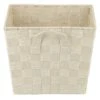 Home Basics Polyester Woven Strap Open Bin, Ivory -Decor Haven Shop GUEST e970b9c3 8761 4515 b38e 13353126a2e5