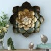 LuxenHome Green, Gold, And White Metal Flower Wall Decor -Decor Haven Shop GUEST ea020d16 57b4 49c9 bd38 57f86705b6b9