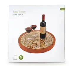 True Wine Cork Collector Lazy Susan Turntable, Wooden And Glass Storage For 130 Corks, Tabletop Or Countertop Organization, Set Of 1 -Decor Haven Shop GUEST ea11e595 e57c 44bd 80a1 8c6075570e9d