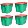 HOMZ 6618MXDC.04 18 Gallon Stackable And Nestable Heavy Duty Plastic Holiday Storage Container With 4 Way Handles, Green/Red, (4 Pack) -Decor Haven Shop GUEST eb727680 2f3d 4c1a 8aee 31bb0ed274c9