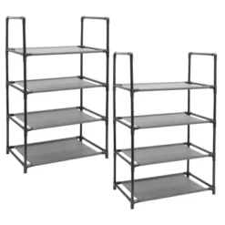 Juvale 2 Pack Black 4-Tier Narrow Shoe Rack For Entryway, Metal Free Standing Shelf Organizer For Closet, 17 X 11 X 30 In -Decor Haven Shop GUEST ebc71913 cf3b 4e7d a686 ceca5f3dba9f