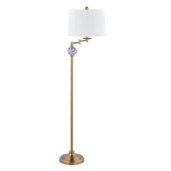 61.5" Aveiro Classic Midcentury Iron LED Floor Lamp Brass Gold LED Light Bulb (Includes LED Light Bulb) - JONATHAN Y -Decor Haven Shop GUEST ed2ae96d 2c1a 42fe a43e ad63e6e2da03