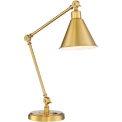 360 Lighting Wray Modern Desk Lamp 26 3/4" High Warm Brass Metal With USB Charging Port Adjustable Arm Head For Bedroom Living Room Bedside House Home -Decor Haven Shop GUEST edb72b93 7a76 48d6 824f f0269835744d