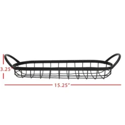 Oblong Black Metal Basket - Foreside Home & Garden -Decor Haven Shop GUEST f0f5b025 7369 46f4 9a4f f21c1f76e53d