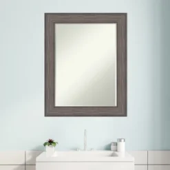 Amanti Art Country Barnwood Petite Bevel Wood Bathroom Wall Mirror 29 X 23 In. -Decor Haven Shop GUEST f25c6936 270b 47e9 a09a a94677f2aebc