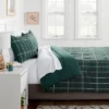 Grid Print Microfiber Reversible Comforter & Sheet Set Dark Green - Room Essentials™ -Decor Haven Shop GUEST f2916d48 beca 4579 83de 73f308bcc6b6