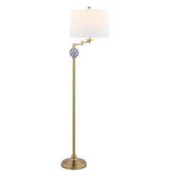 61.5" Aveiro Classic Midcentury Iron LED Floor Lamp Brass Gold LED Light Bulb (Includes LED Light Bulb) - JONATHAN Y -Decor Haven Shop GUEST f4b42c05 bc16 4743 92a1 18a9e05115c8