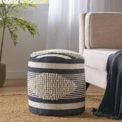 Lucknow Boho Handcrafted Fabric Cylinder Pouf - Christopher Knight Home -Decor Haven Shop GUEST f4c3ef77 ab56 4352 8203 44d593477c46