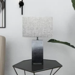 Polystone Table Lamp With Square Shade Gray - Olivia & May -Decor Haven Shop GUEST f4fef13f 3c25 4f9c ab81 cef6110a3362